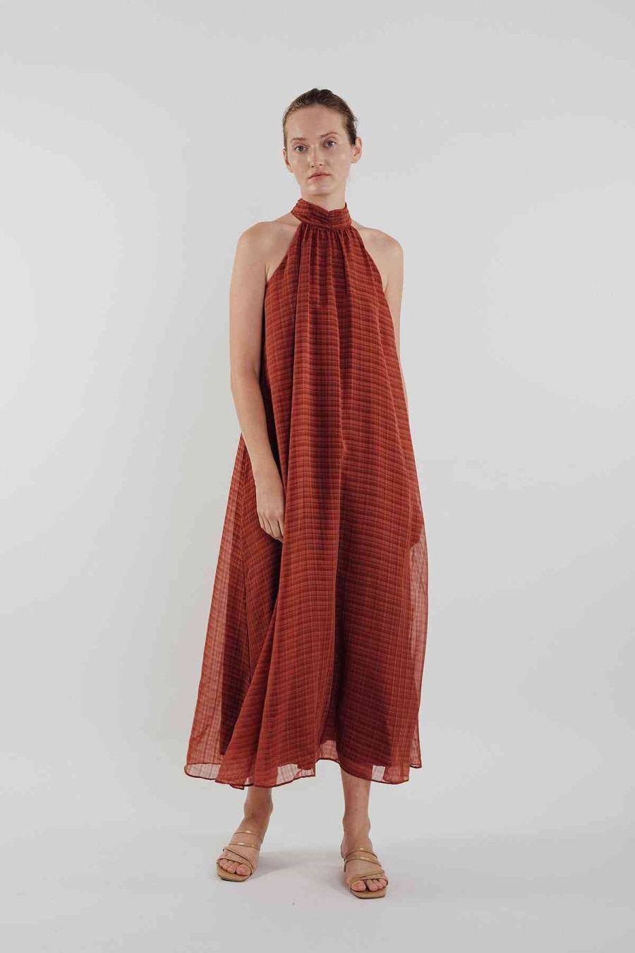 Klarra KLARRA Dresses | High Neck Maxi Dress In Amber