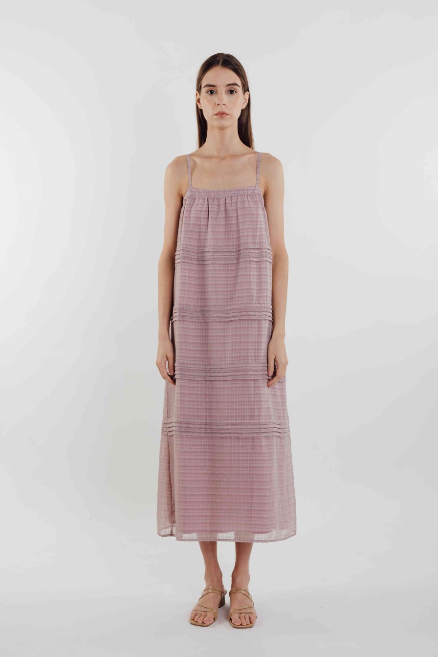 Klarra KLARRA Dresses | Panelled Midi Dress In Rose